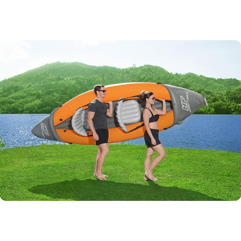 Kayak de mar piragüismo adulto inflable Lite-Rapid X2 naranja