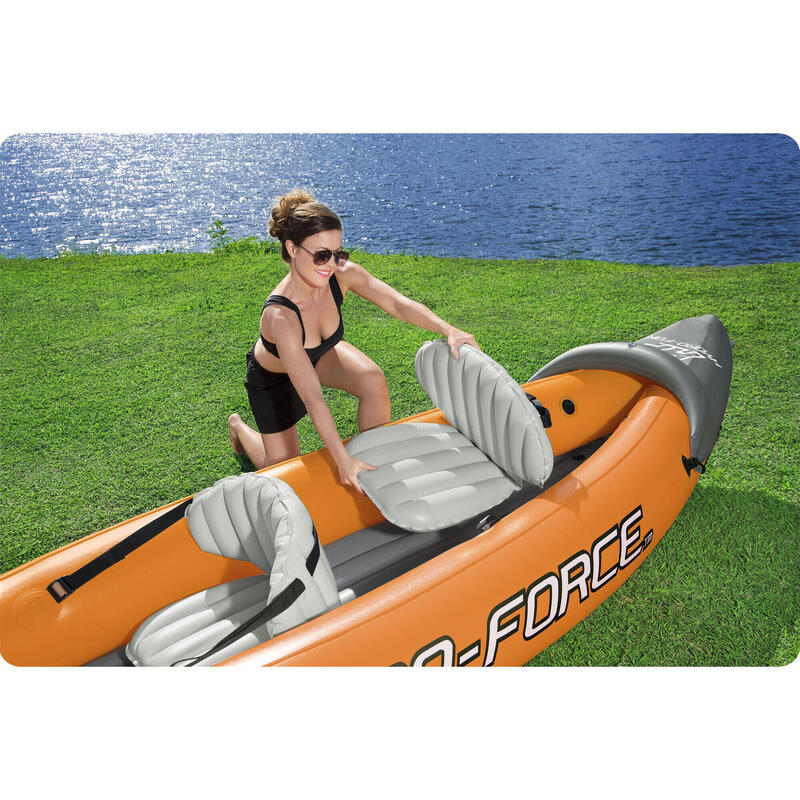 Kayak de mar piragüismo adulto inflable Lite-Rapid X2 naranja