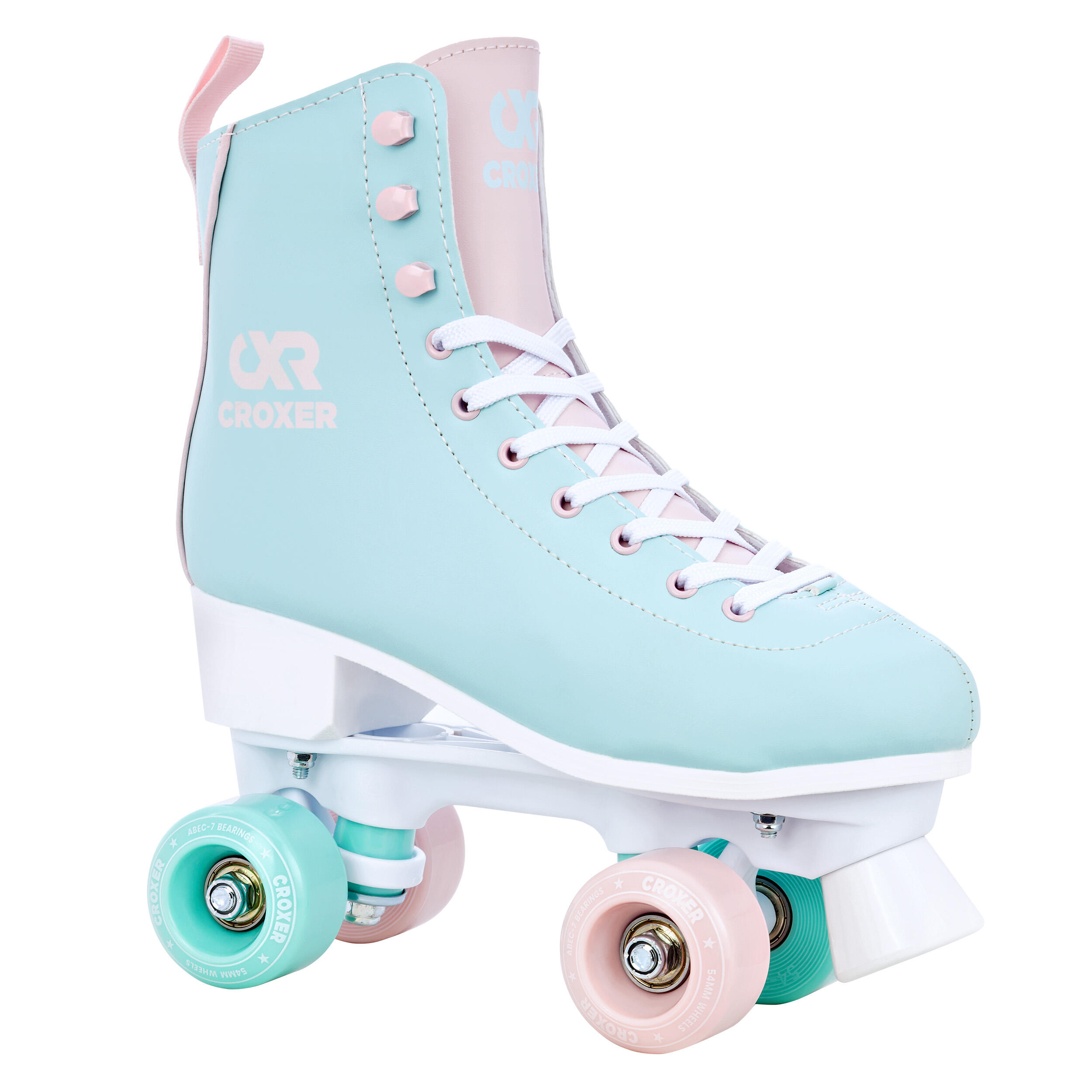 Klassieke Retro Schaatsen Lea Mint/Roze 1/4