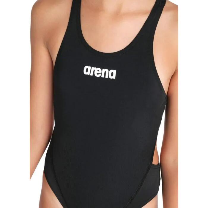 Arena Girl's Team Solid Tech Swimsuit - Black/White