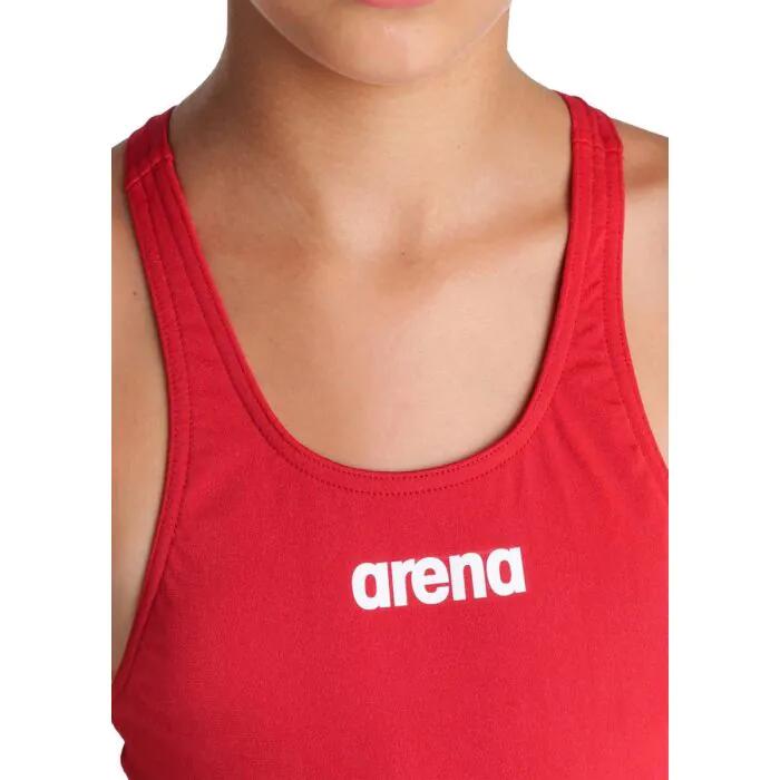 Arena Girl's Team Solid Tech Swimsuit - Red/White