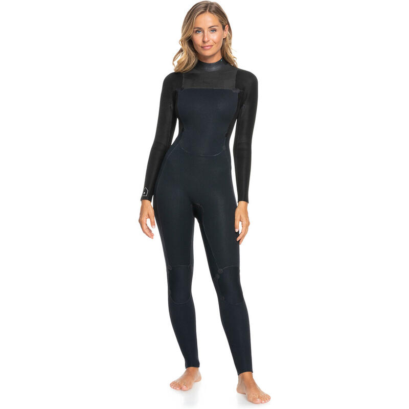 Combinaison de Surf Prologue 4/3mm  GBS - Zip au dos - Noir Femmes