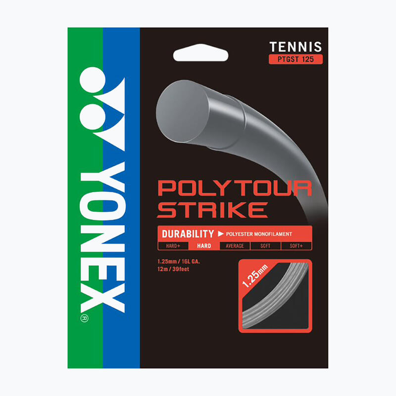 Racordaj Tenis Poly Tour Strike, lungime 12 m, Gri