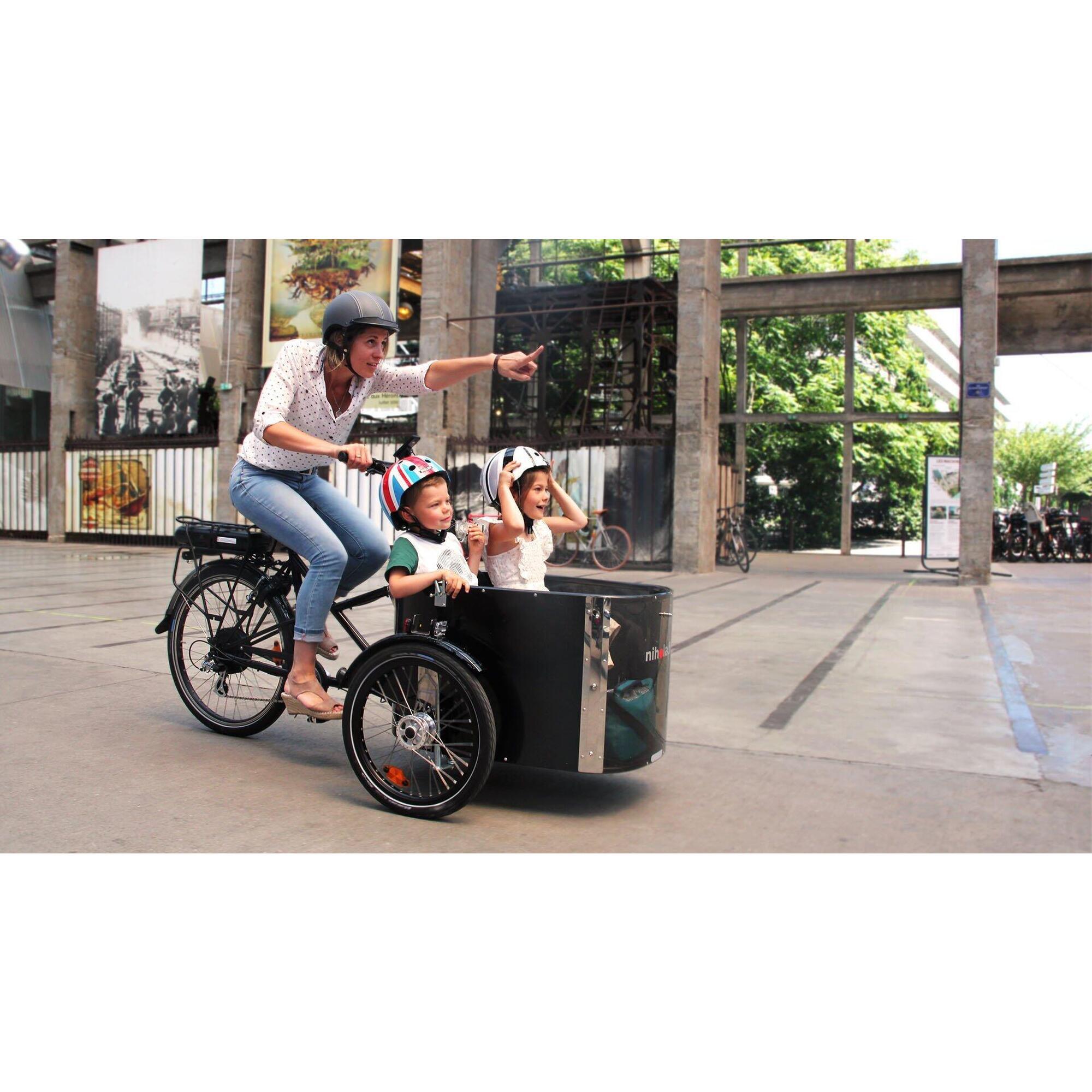 Triporteur NIHOLA CARGO Family avec assistance electrique roue arriere NIHOLA Decathlon