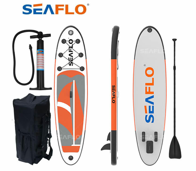 SEAFLO SUP SF10 STAND UP PADDELING ERWACHSENE WEIß AUFBLASBAR SEAFLO