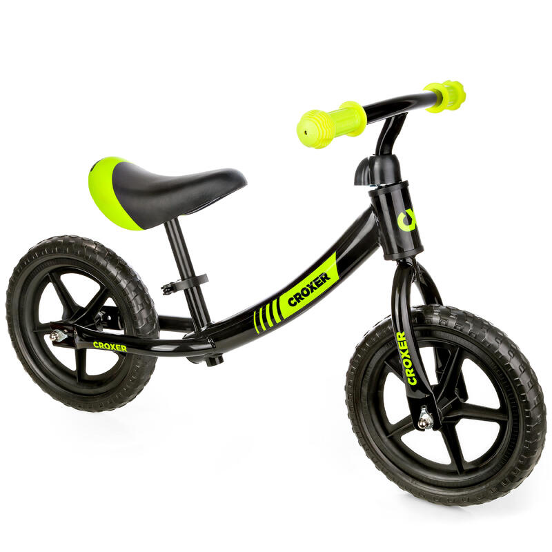 Bicicleta fara pedale Balance Bike CROXER Casell, Negru/Verde, Copii