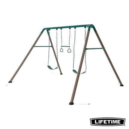Kinder Doppelschaukel Stahl Turnringe Trapez wetterfest Outdoor Garten LIFETIME