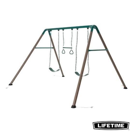 Kinder Doppelschaukel Stahl Turnringe Trapez wetterfest Outdoor Garten LIFETIME