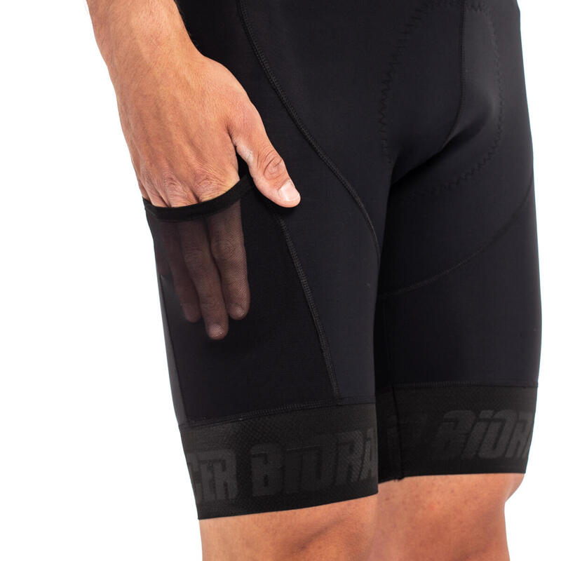 Culotte Ciclismo Hombre Corto Con Tirantes - Negro - Icon