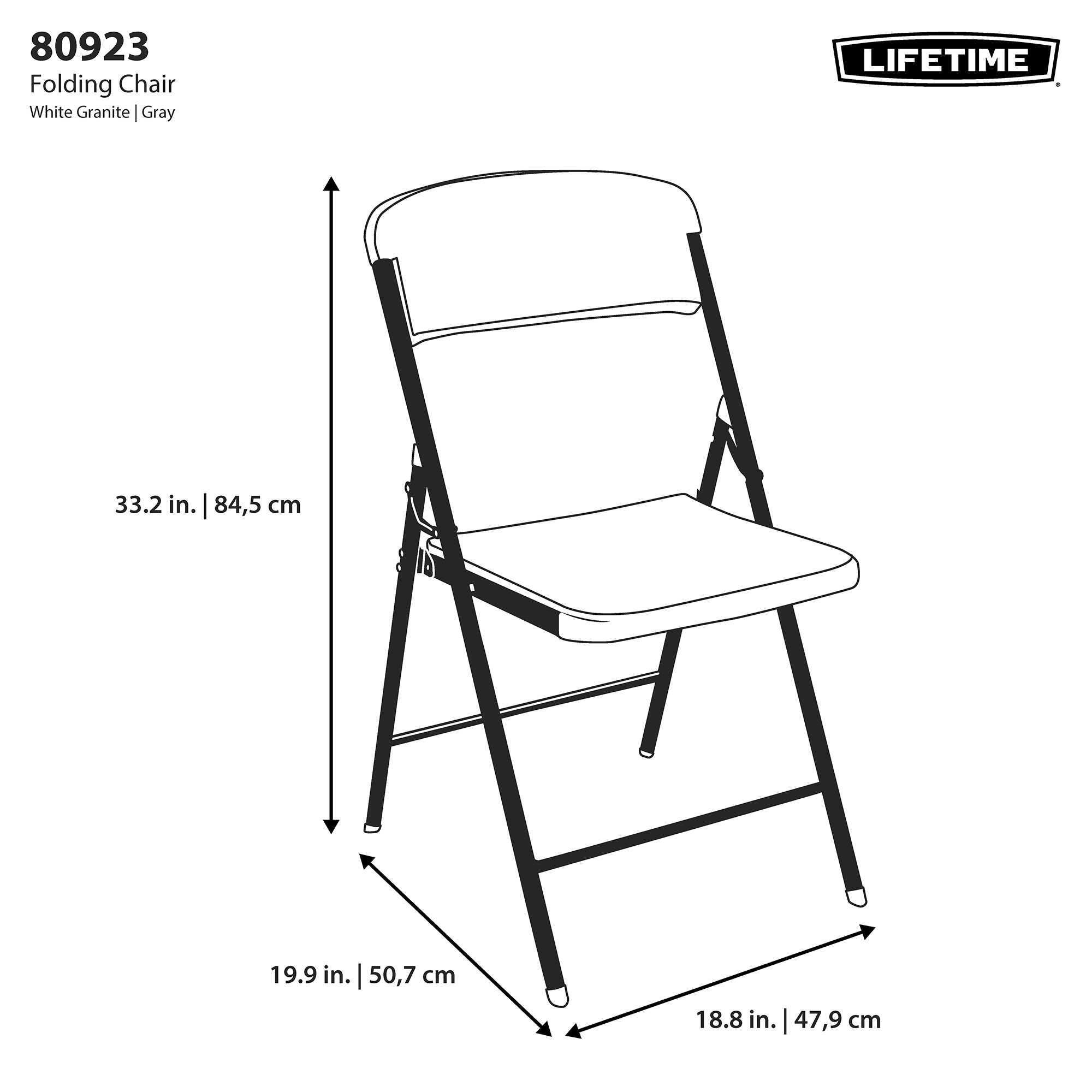 Outdoor Klappstuhl Kunststoff Stahl faltbar wetterfest 51x48x85cm LIFETIME 80923 7/7