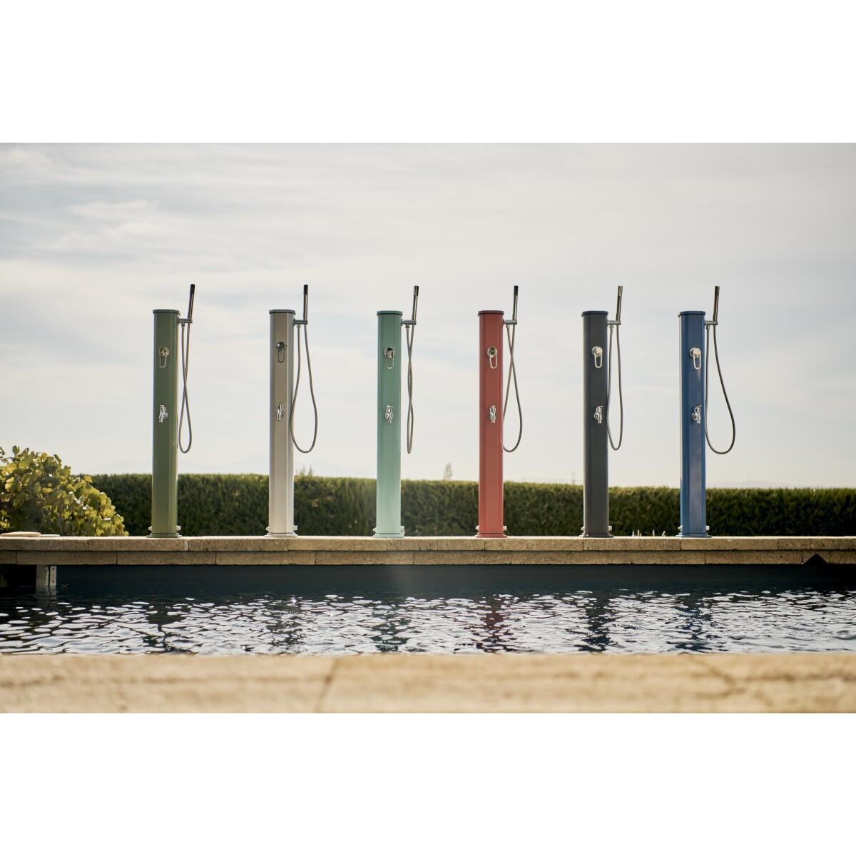 Douche buiten Zon Jolly Go 20L met Voetenspoel - Aluminium - 120 cm 6/7