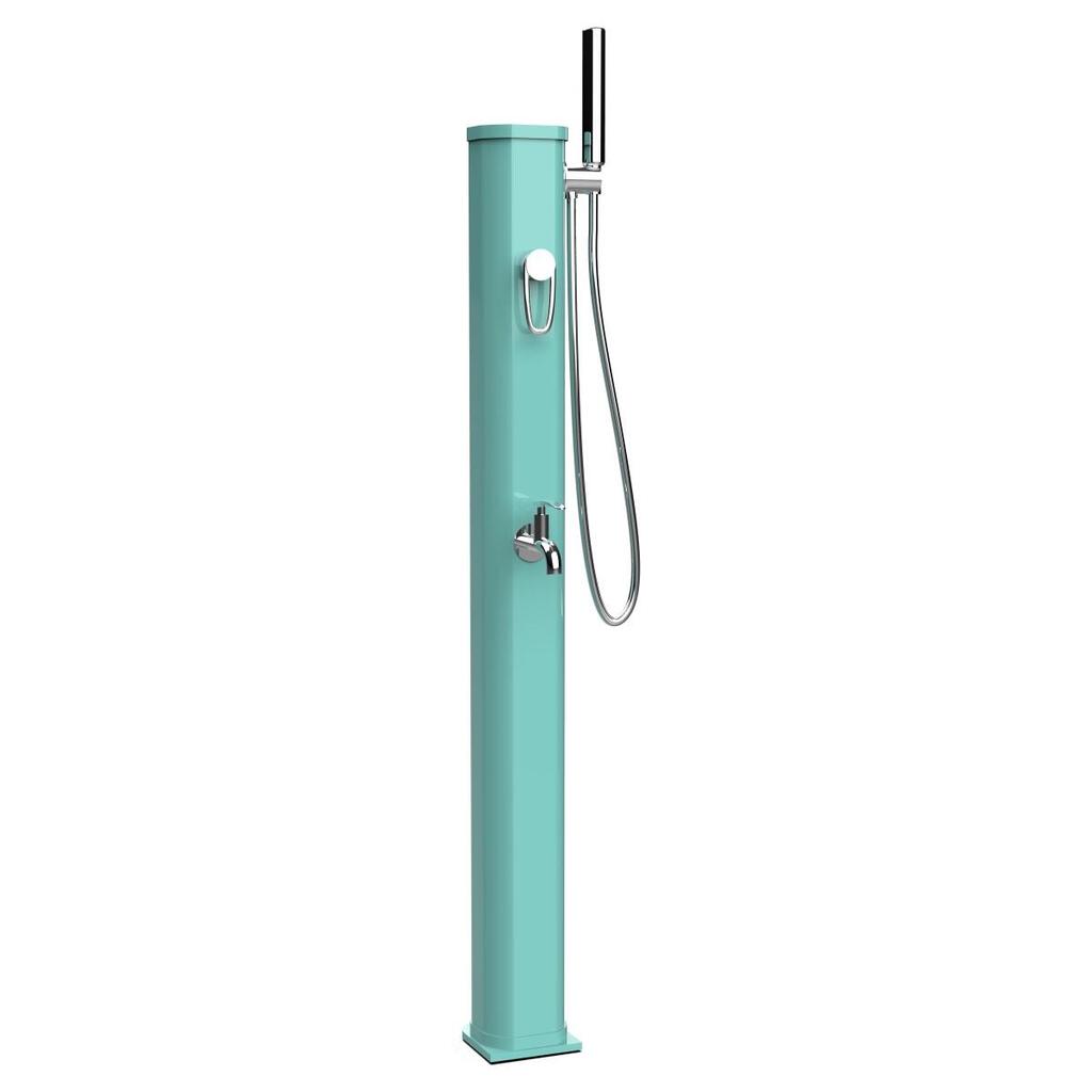 Solar Outdoor Shower Jolly Go 20L with Foot Rinse - Aluminium - 120 cm