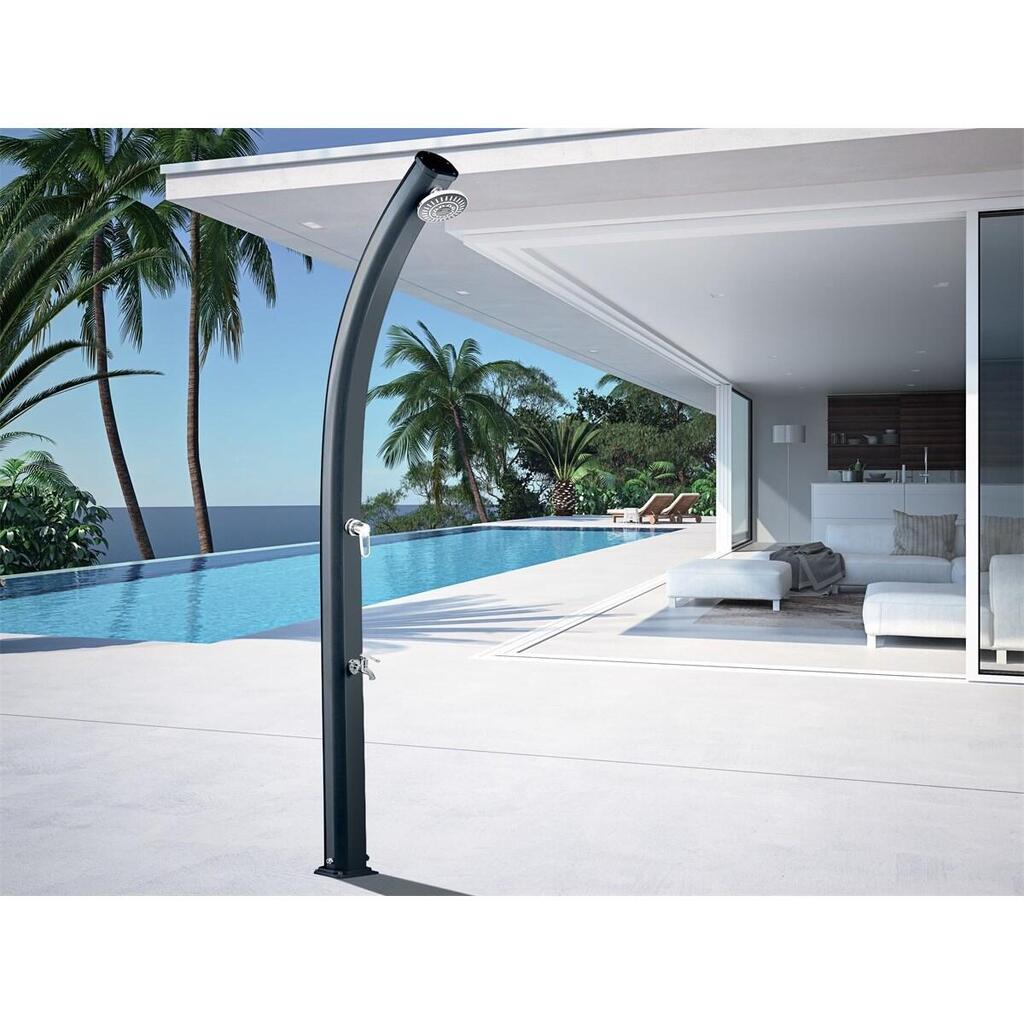 Solar Outdoor Shower Jolly 33L with Foot Rinse - Aluminium - 233 cm