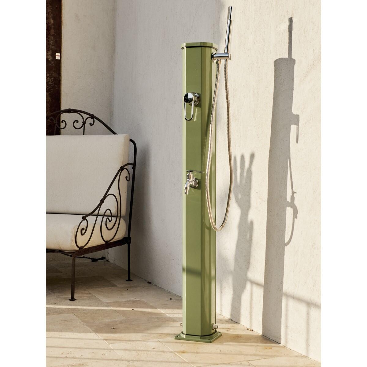 Douche buiten Zon Jolly Go 20L met Voetenspoel - Aluminium - 120 cm 2/7