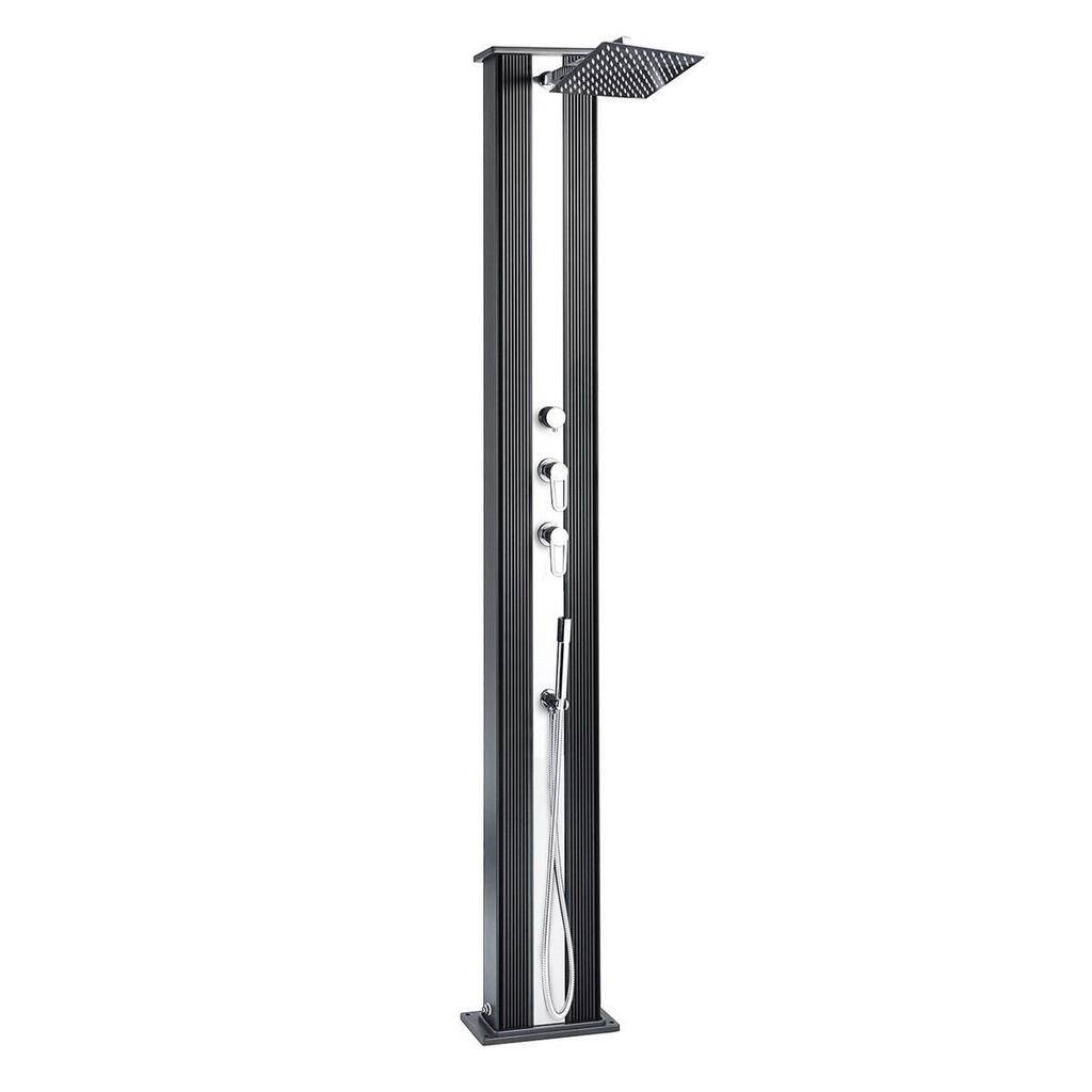 Dada Straight 40L Hybrid Outdoor Shower with Foot Rinse, Aluminium 228 cm
