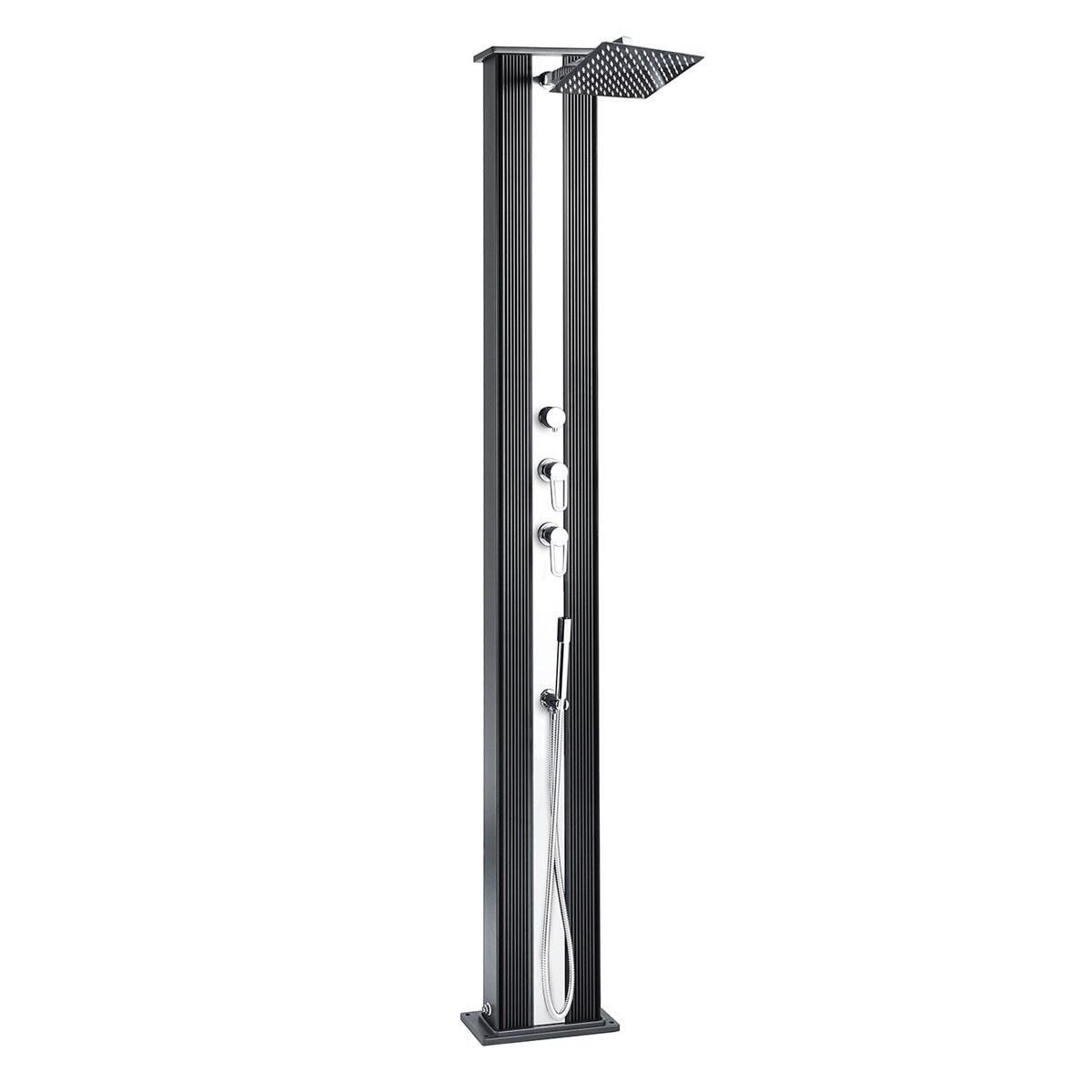 FORMIDRA Douche buiten Hybride Dada Straight 40L met Voetenspoel - Aluminium - 228 cm