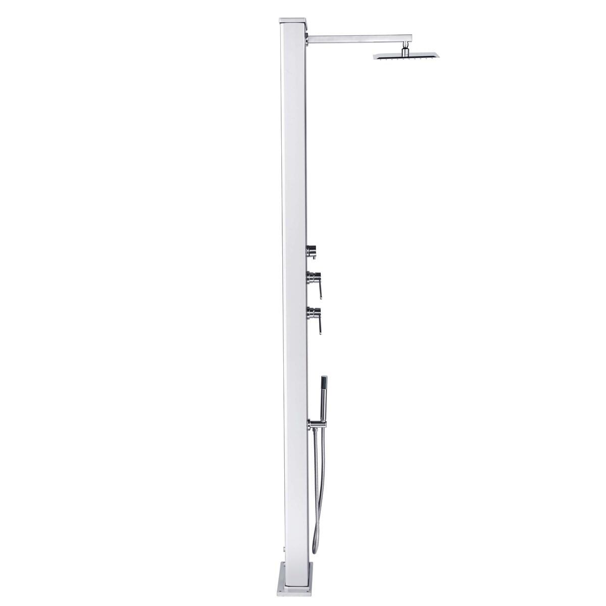 Douche buiten Hybride Dada Straight 40L met Voetenspoel - Aluminium - 228 cm 5/7