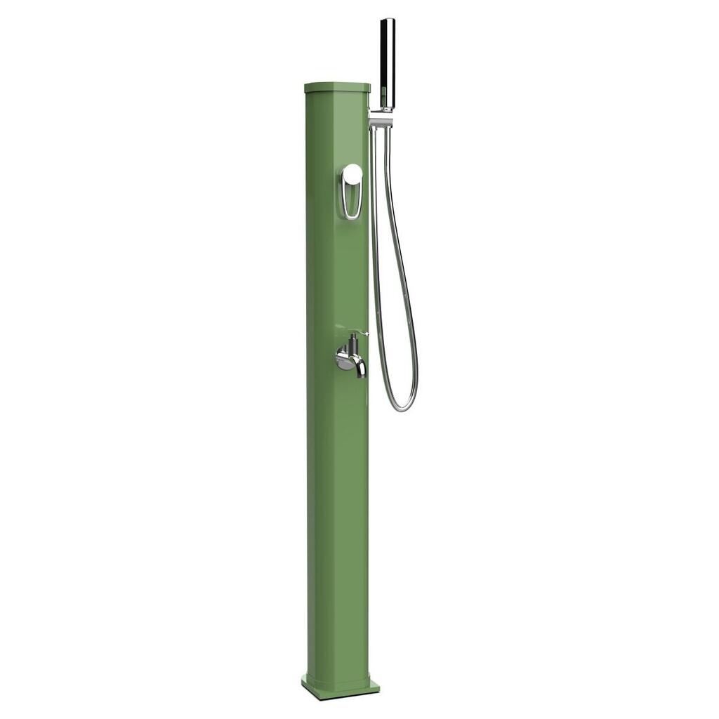 Solar Outdoor Shower Jolly Go 20L with Foot Rinse - Aluminium - 120 cm