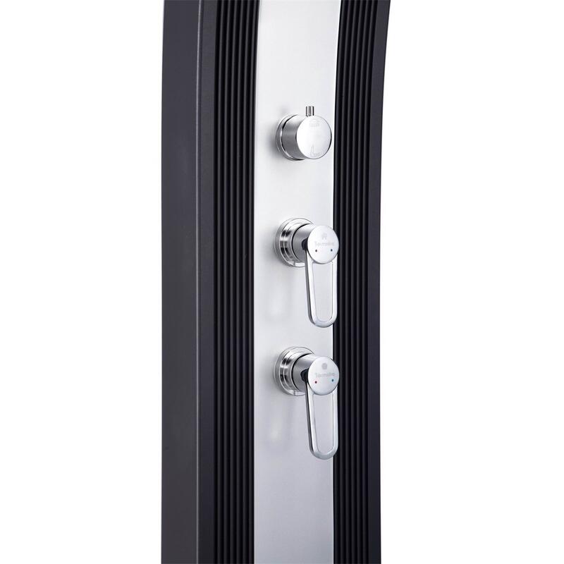 Douche d'extérieur Hybride Dada Curve 40L avec Rince pieds - Aluminium -228 cm