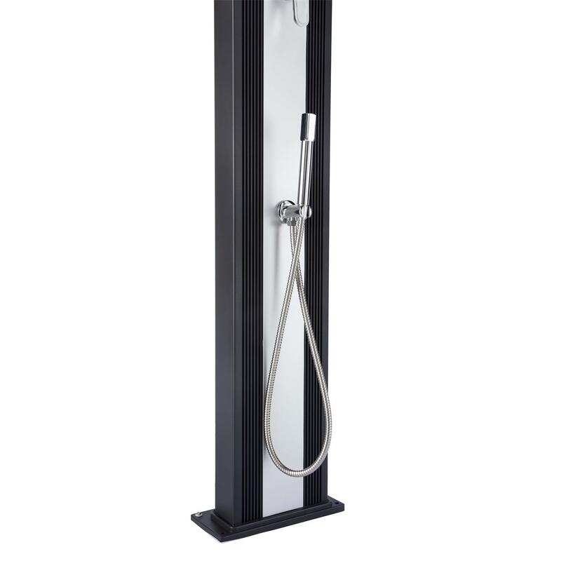 Douche buiten Hybride Dada Curve 40L met Voetenspoel - Aluminium - 228 cm