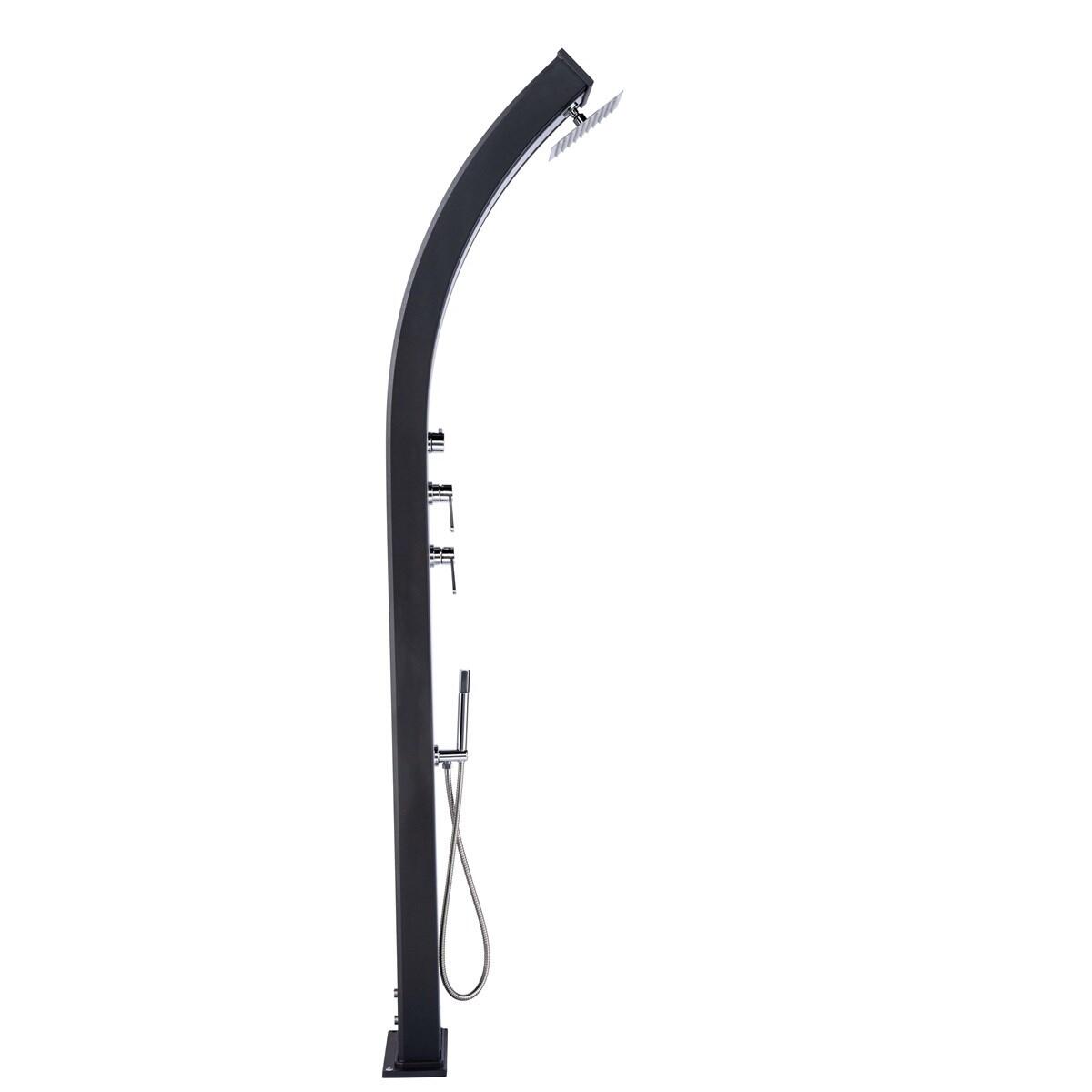 Douche buiten Hybride Dada Curve 40L met Voetenspoel - Aluminium - 228 cm 2/7