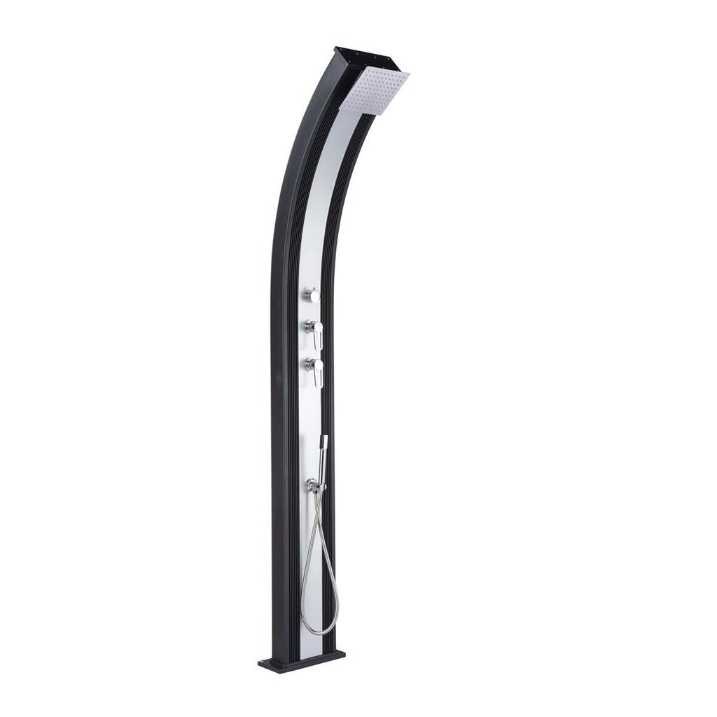 Dada Curve 40L Hybrid Outdoor Shower with Foot Rinse - Aluminium - 228 cm