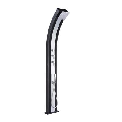Douche buiten hybride dada curve 40l met voetenspoel - aluminium - 228 cm