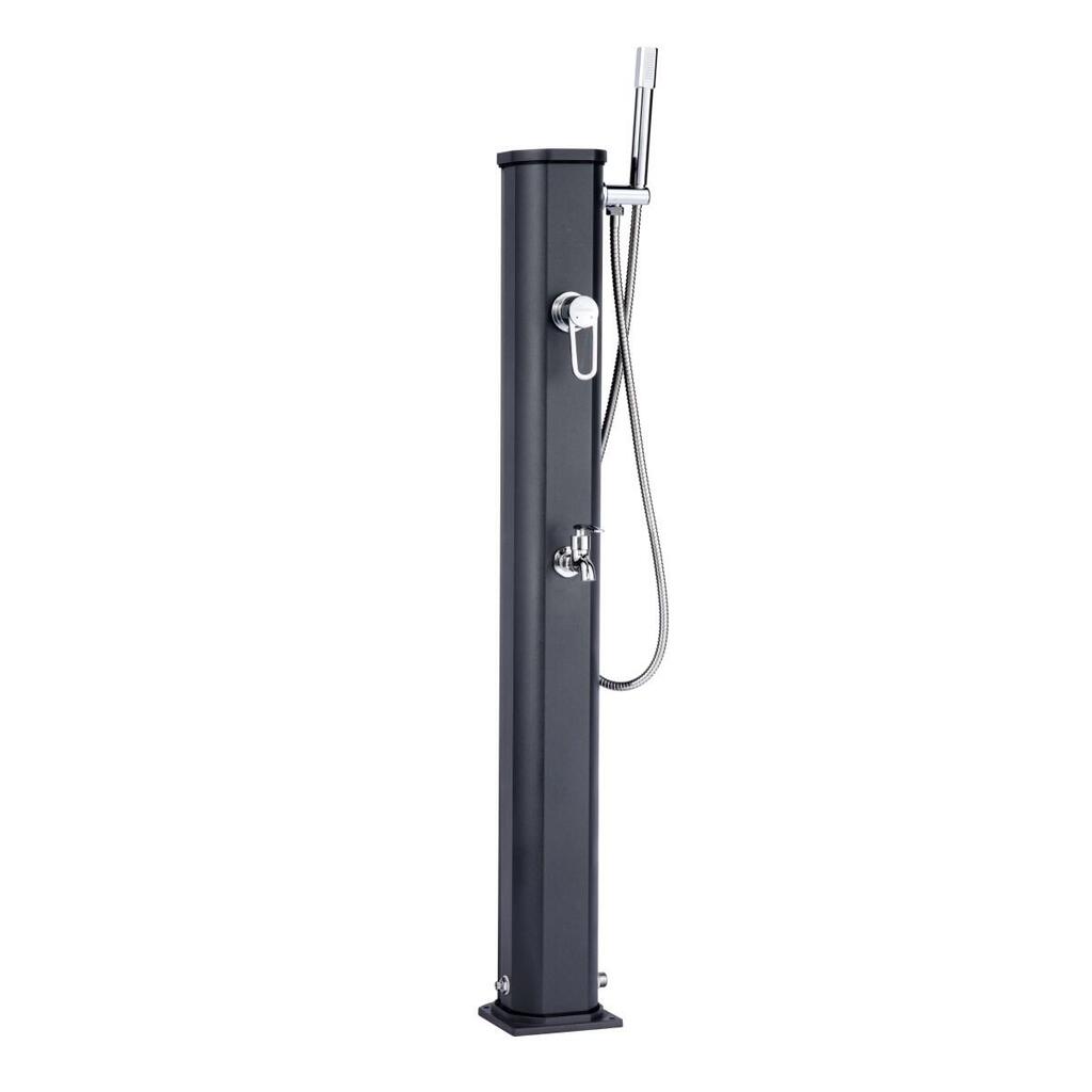 Solar Outdoor Shower Jolly Go 20L with Foot Rinse - Aluminium - 120 cm