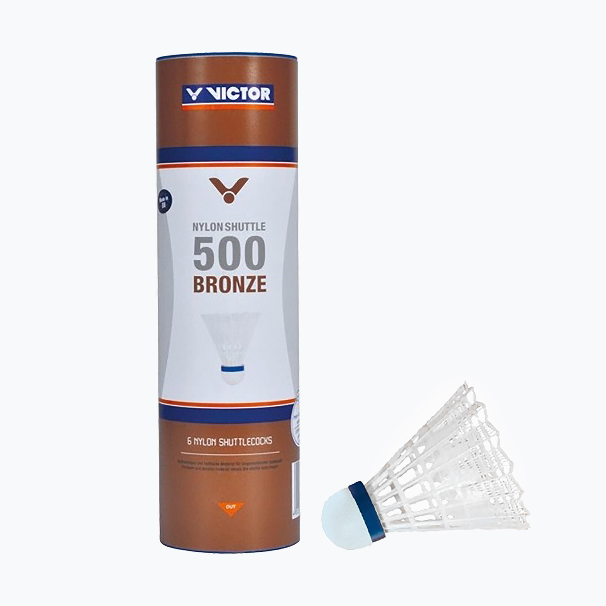 VICTOR badmintonbal nylon 500 blauw/wit (doos van 6) 4/4