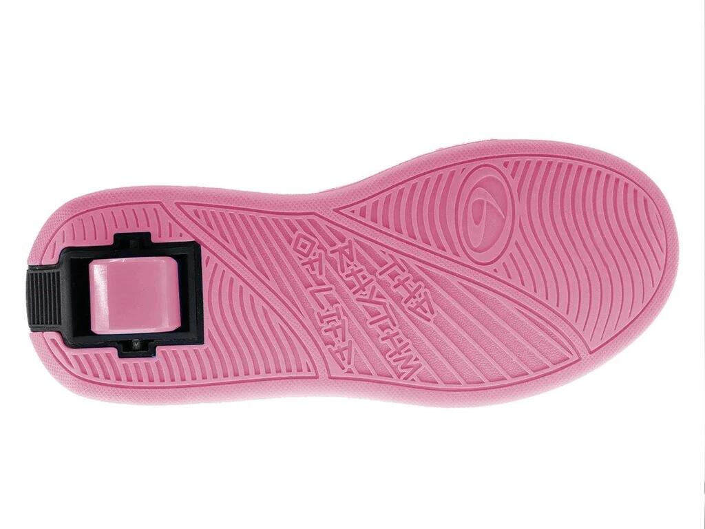 Splatter - White/Pink Wheeled Heeled Shoe 4/7