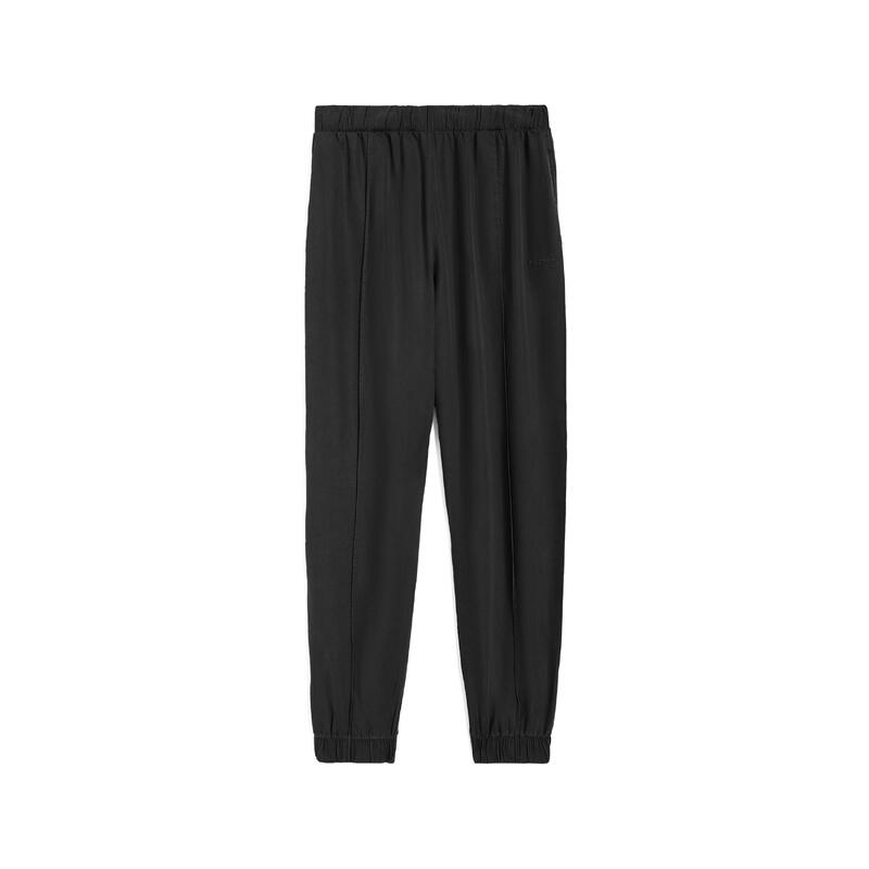 Pantaloni donna in twill lyocell con impuntura centrale