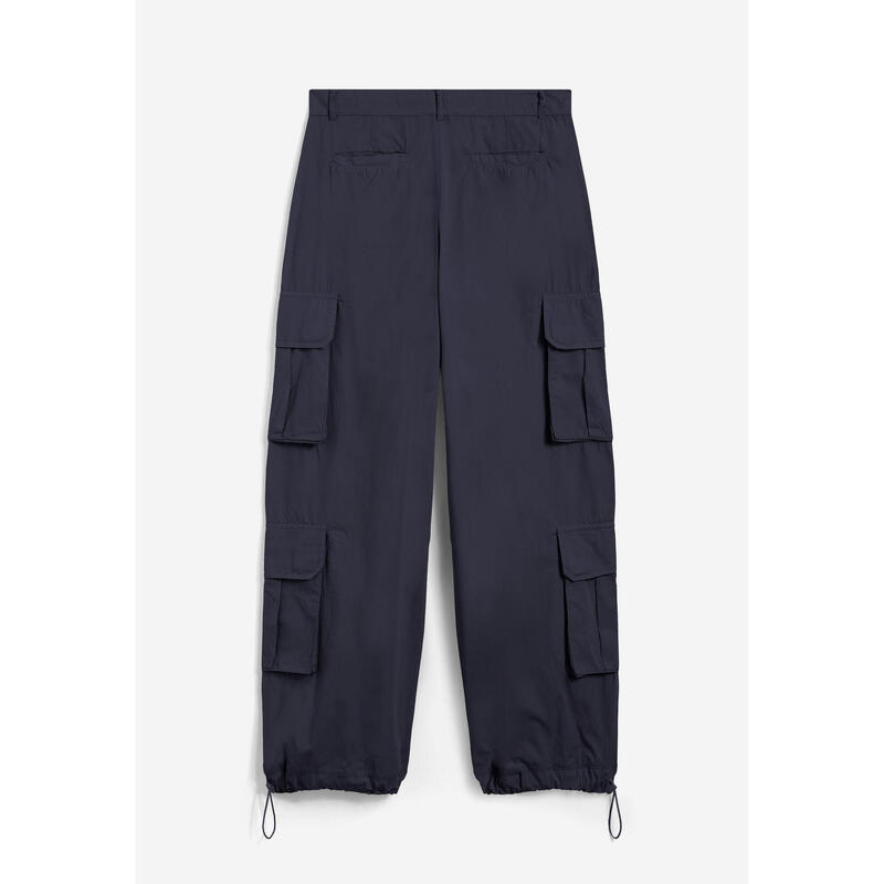 Pantaloni cargo baggy fit in popeline con quattro tasconi