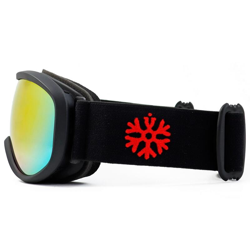 Masque de ski / masque de snowboard enfant noir - Verre miroir rouge