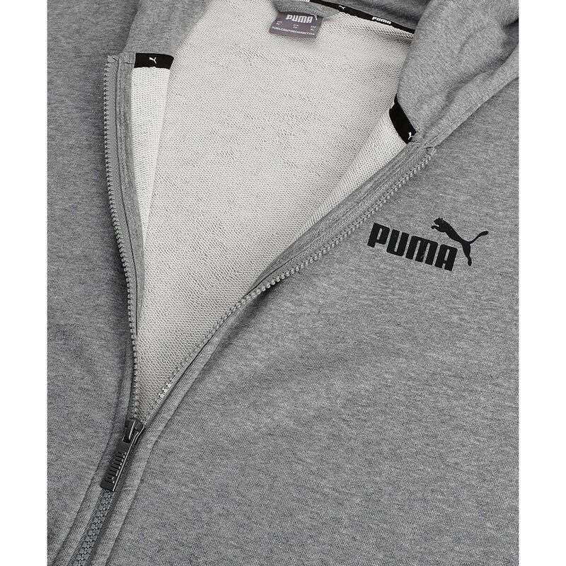 Felpa con cappuccio a zip intera Essentials con logo piccolo da uomo PUMA