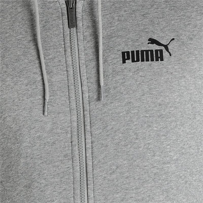 Essentials Small Logo hoodie met rits voor heren PUMA Medium Gray Heather