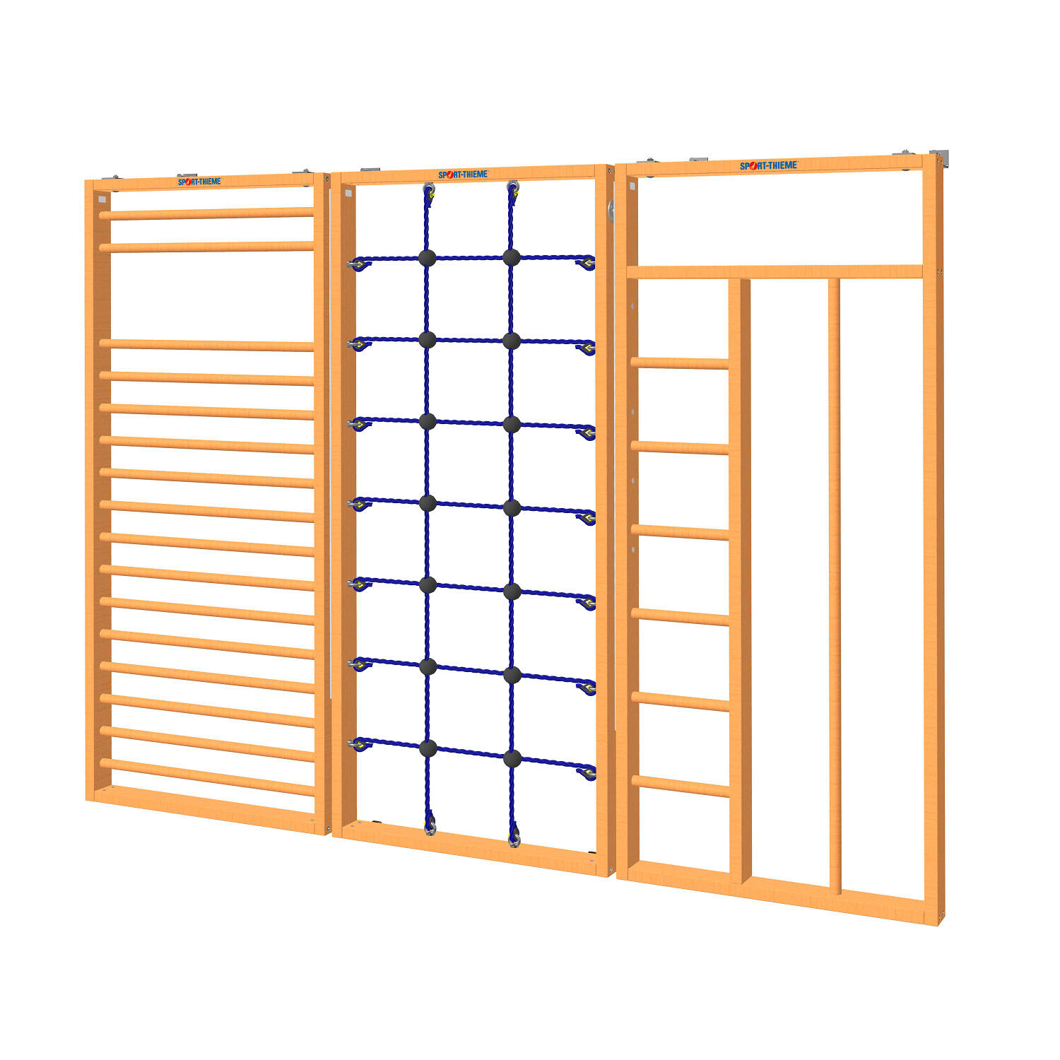 Turnwand-Kombination TuWa Kletterwand 3 Ohne Fallschutzmatten Turnen 3/4