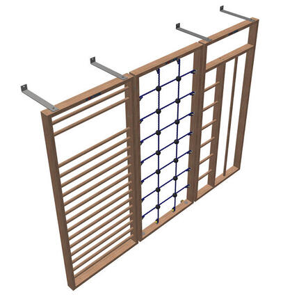 Turnwand-Kombination TuWa Kletterwand 3 Ohne Fallschutzmatten Turnen