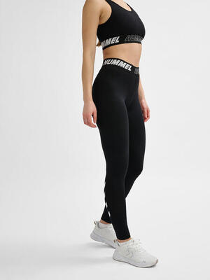 Leggings donna in cotone a vita media Hummel TE Maja