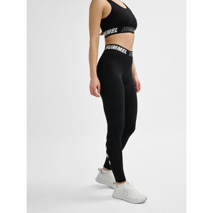 Damskie bawełniane legginsy o średnim kroju Hummel TE Maja