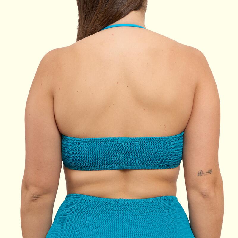 Top Bikini Mujer Calamoon Bandeau Slim Azul Teal Talla Única