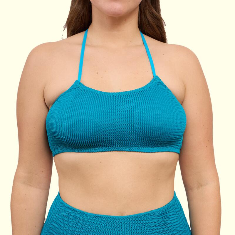 Top Bikini Mujer Calamoon Bandeau Slim Azul Teal Talla Única