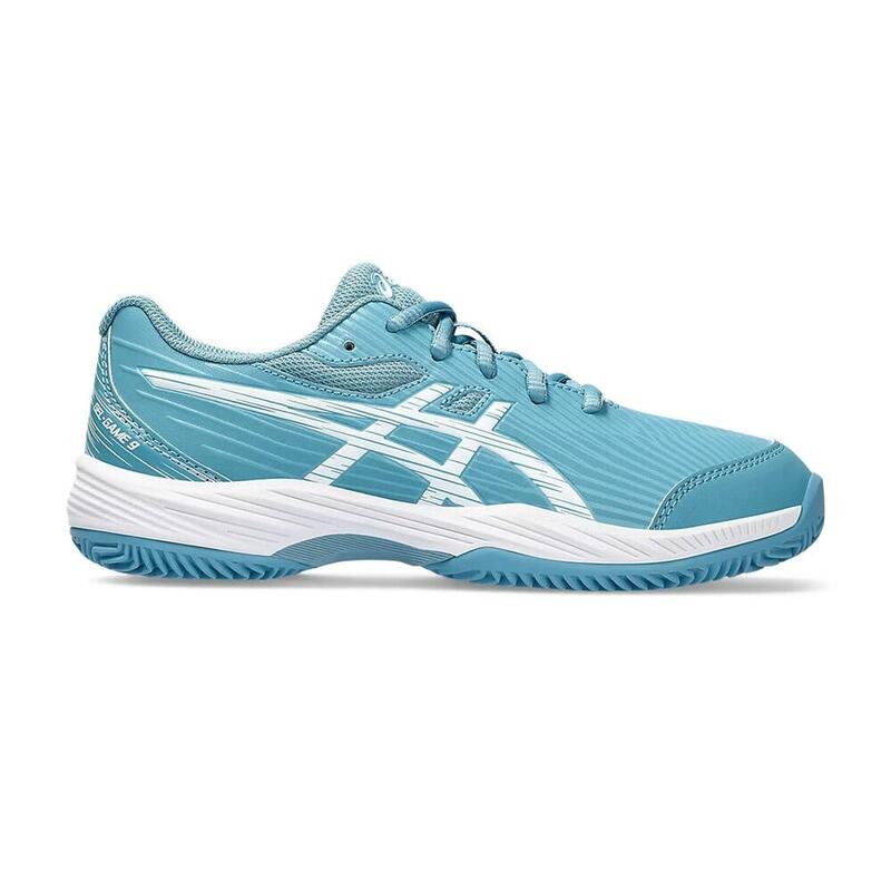 Sapatos para ténis para crianças Asics Gel-game 9 Gs Clay oc Gris Blue White