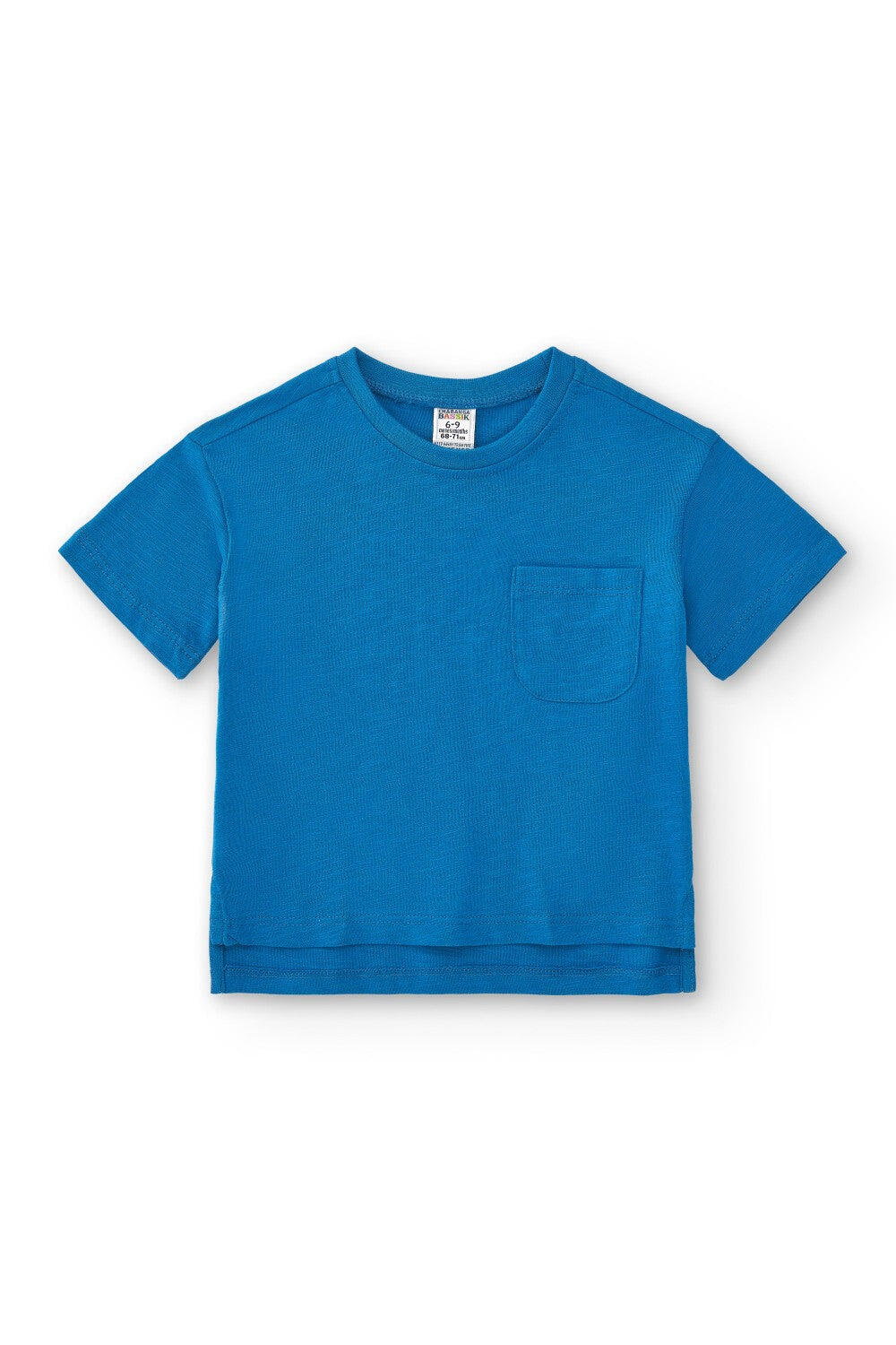 Camiseta azul para bebê menino com bolso 2/5