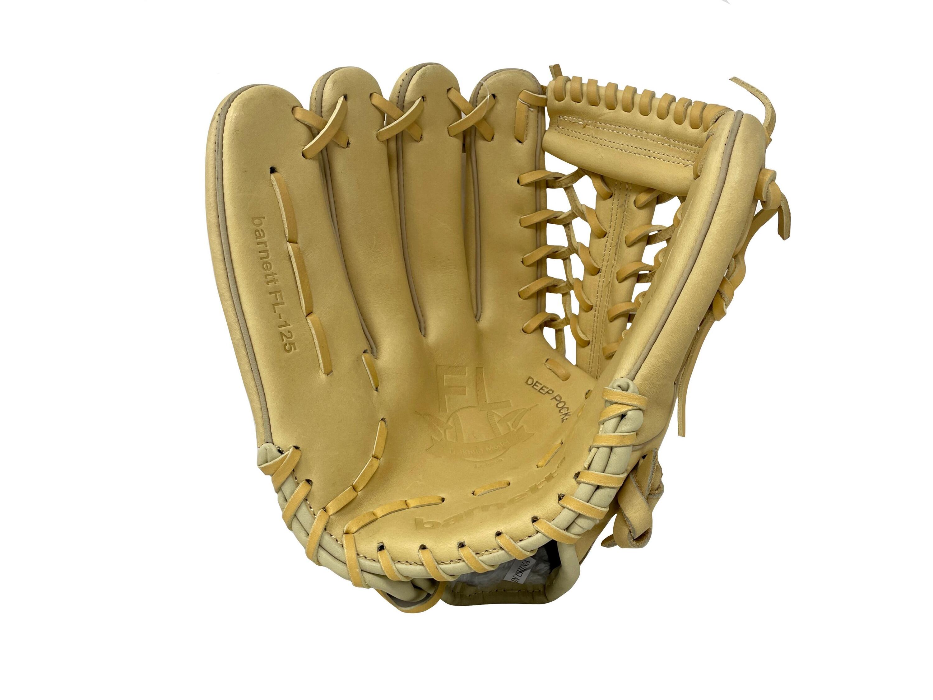 Rękawice baseballowe skórzane FL-125 REG beżowe, praworęczne 4/6
