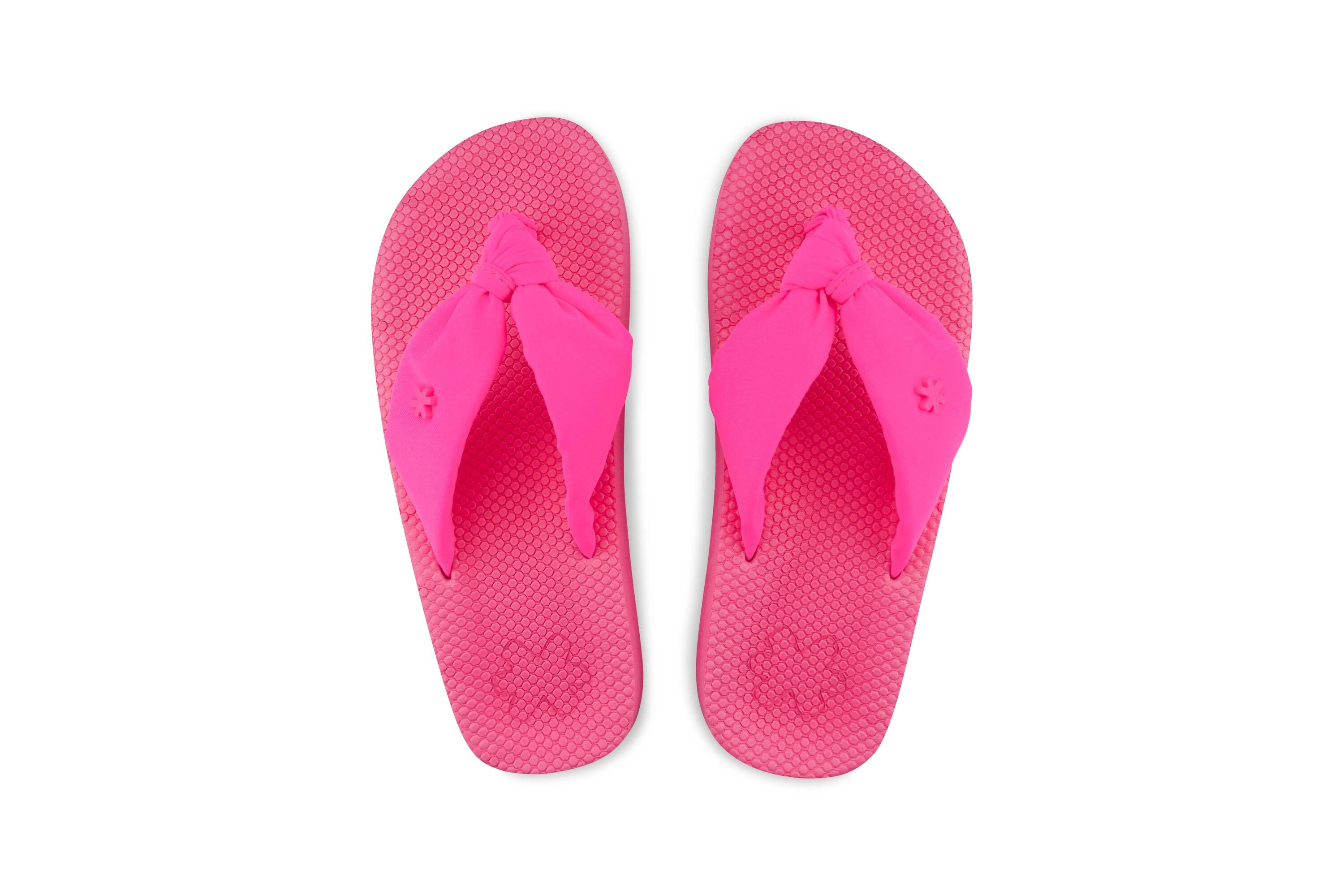 Femme comfy*flower tongs rose néon 3/3