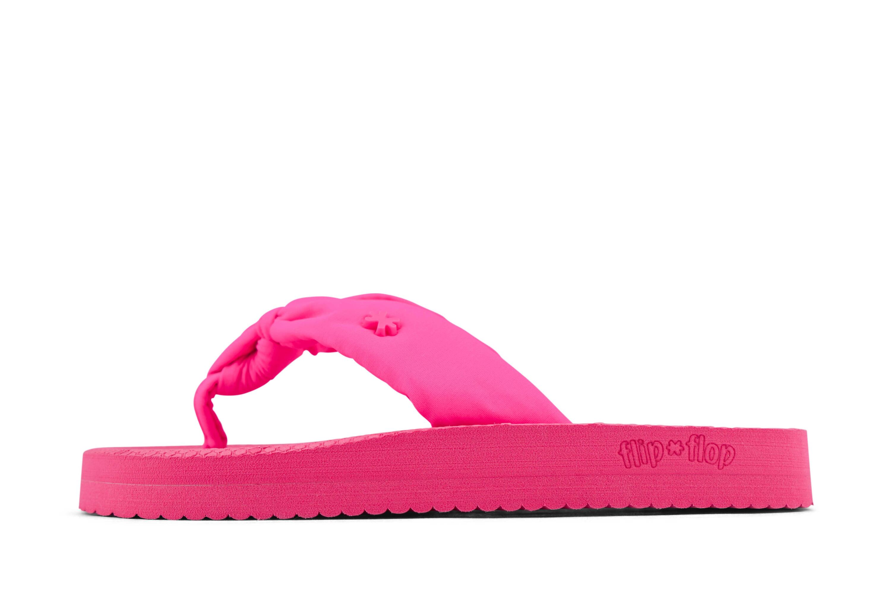Femme comfy*flower tongs rose néon 2/3