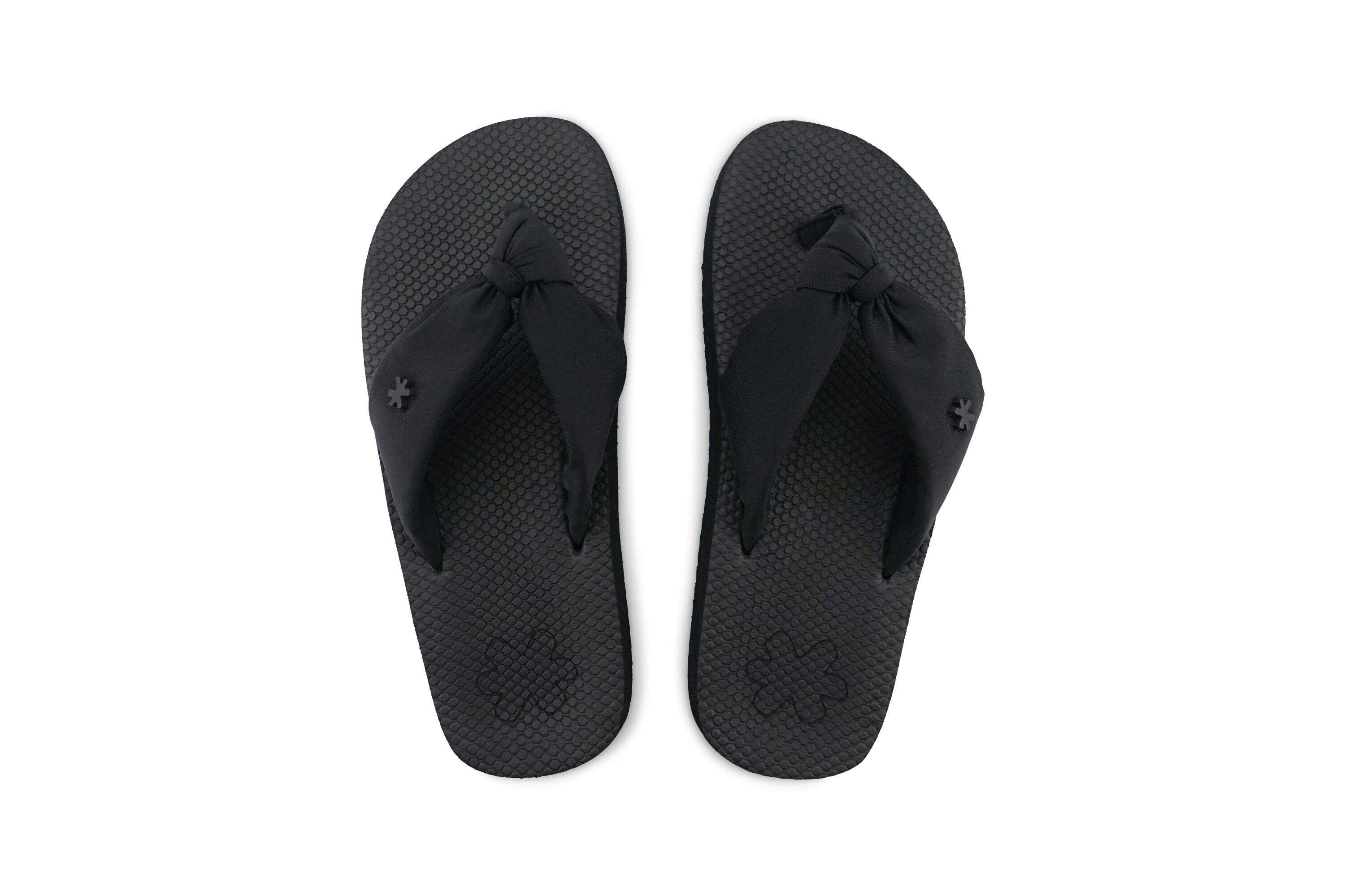 Dames comfy*flower teenslippers Zwart 3/4