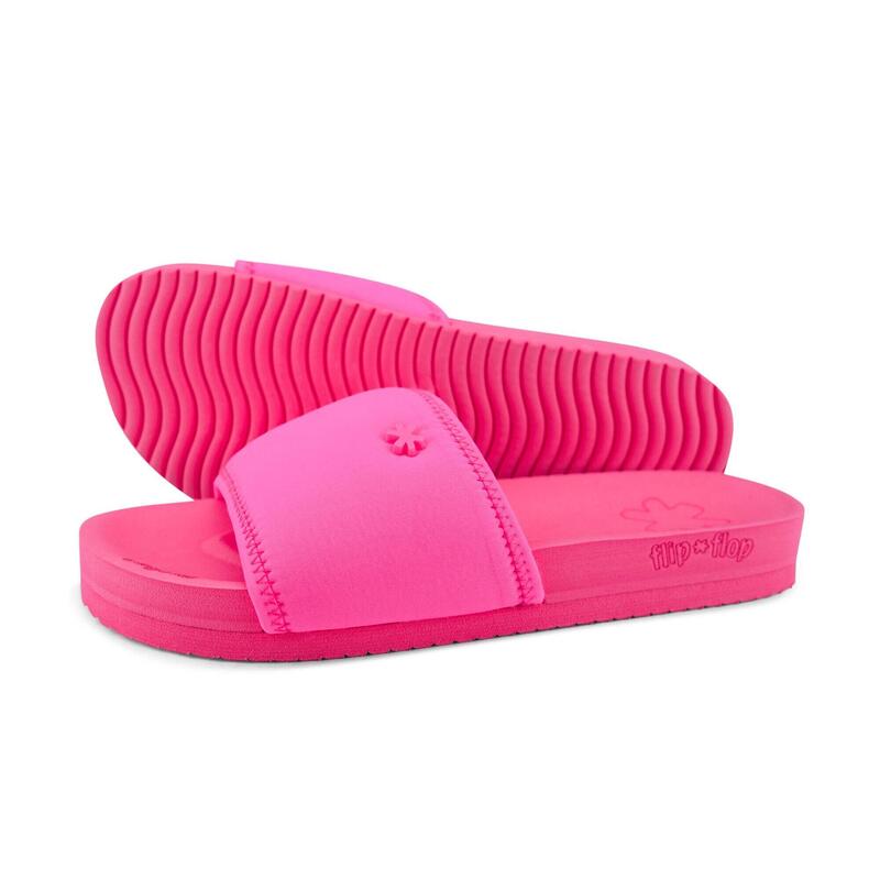 Damen flip*flop pool*neo flower Slides Neon Pink