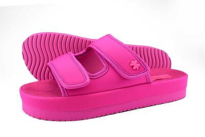 Damen flip*flop velcro*flower Slides Pink