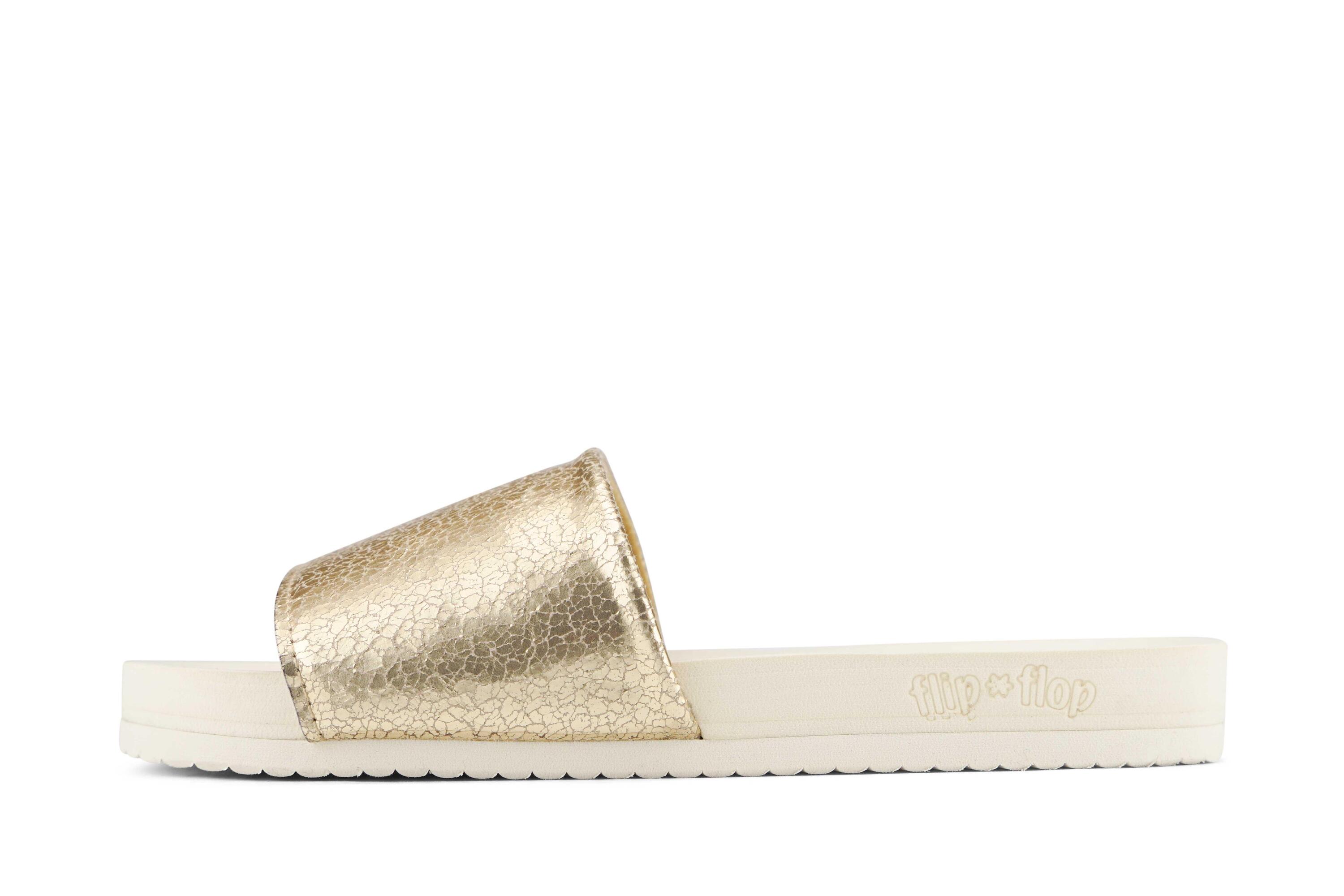 Femme Sandale pool metallic cracked Or 2/3